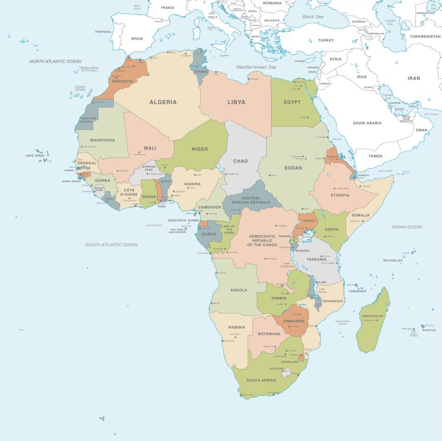 Planisphère de l'Afrique